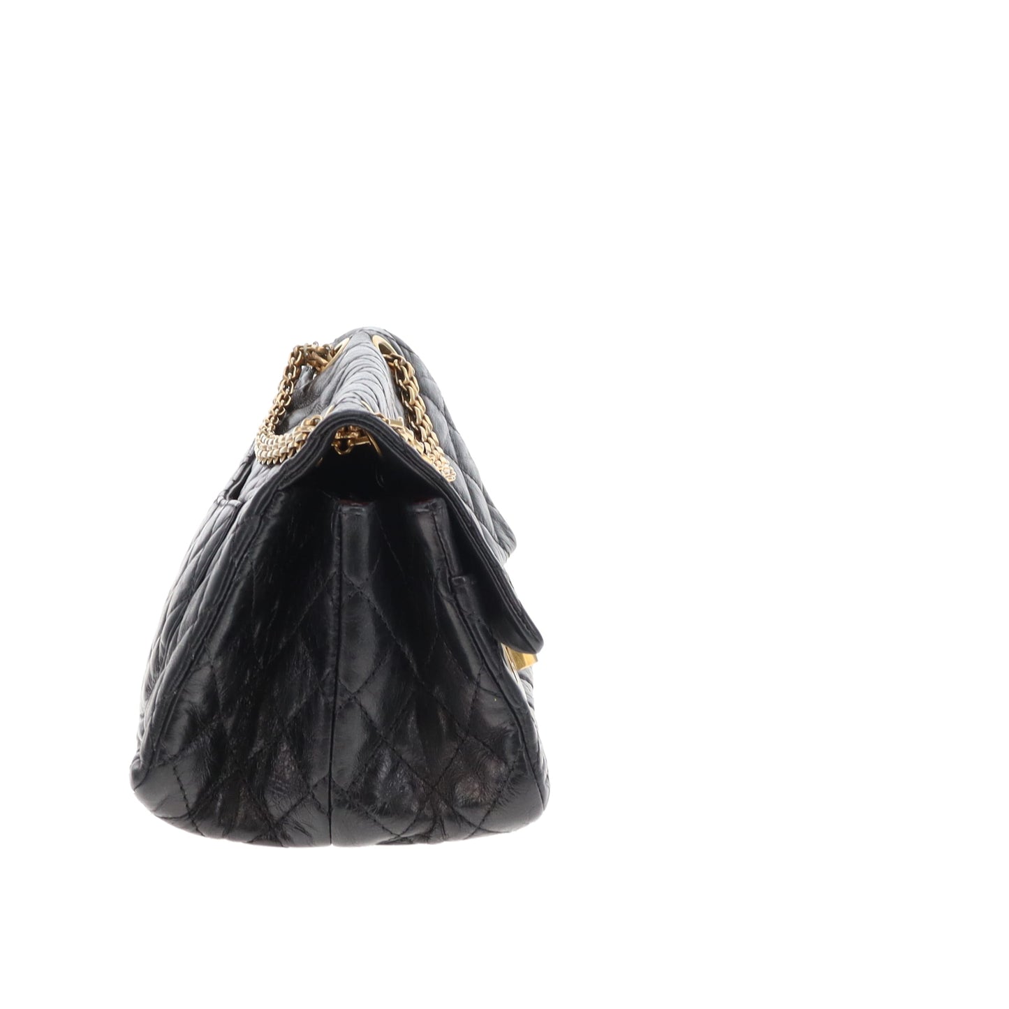 Chanel 2.55 Black Glazed Calfskin Reissue 224 Accordion Flap Bag 2008/09