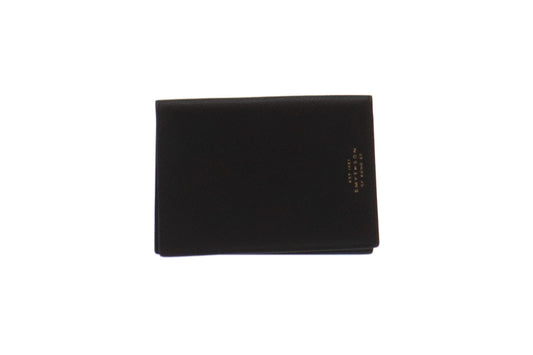 Smythson Black Leather Passport Wallet