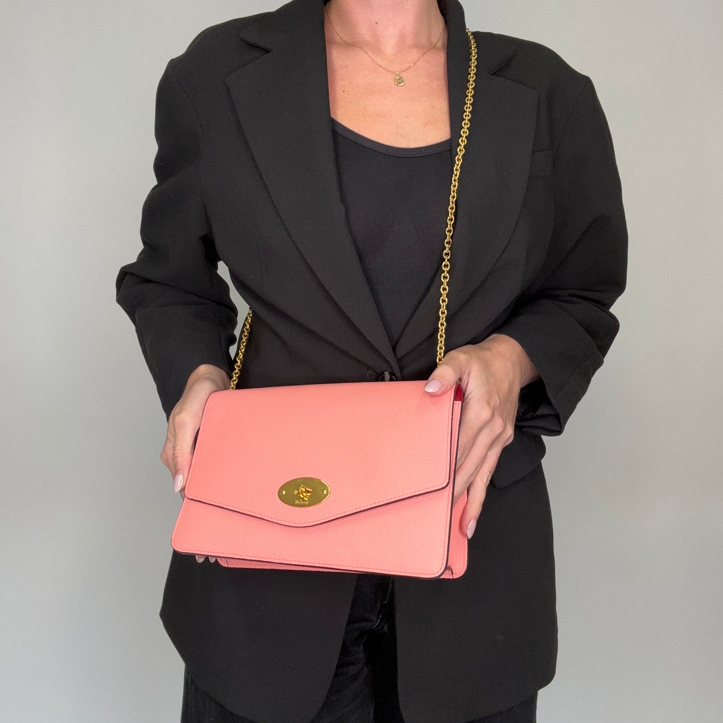 Mulberry Darley Medium Petal Pink GHW