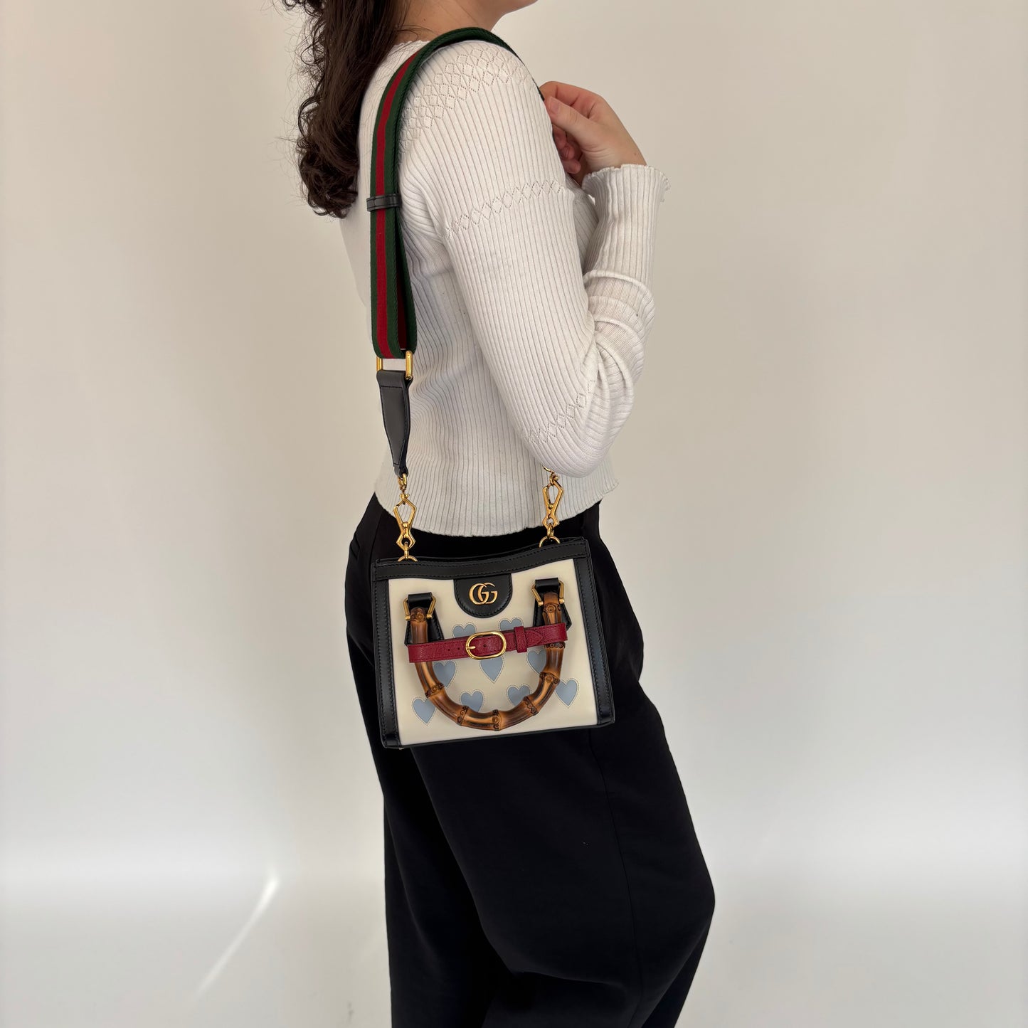 Gucci Calfskin Lovelight Mini Diana Tote Bag