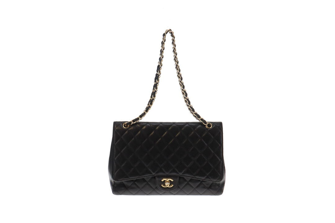 Chanel Vintage Caviar Single Flap Maxi Classic