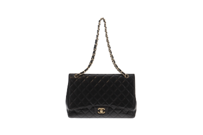 CHANEL Lambskin Quilted Maxi Double Flap Green 1246280