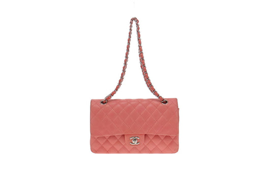 Chanel Soft Pink Lambskin Medium Classic Double Flap Bag 2012