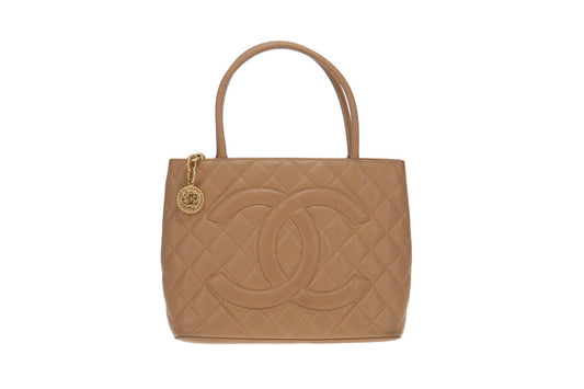 Chanel Beige Caviar Medallion Tote Bag 2006/08