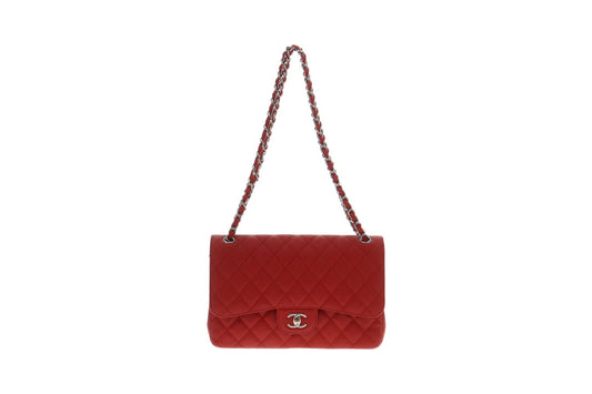 Chanel Red Caviar Classic Jumbo Double Flap 2018