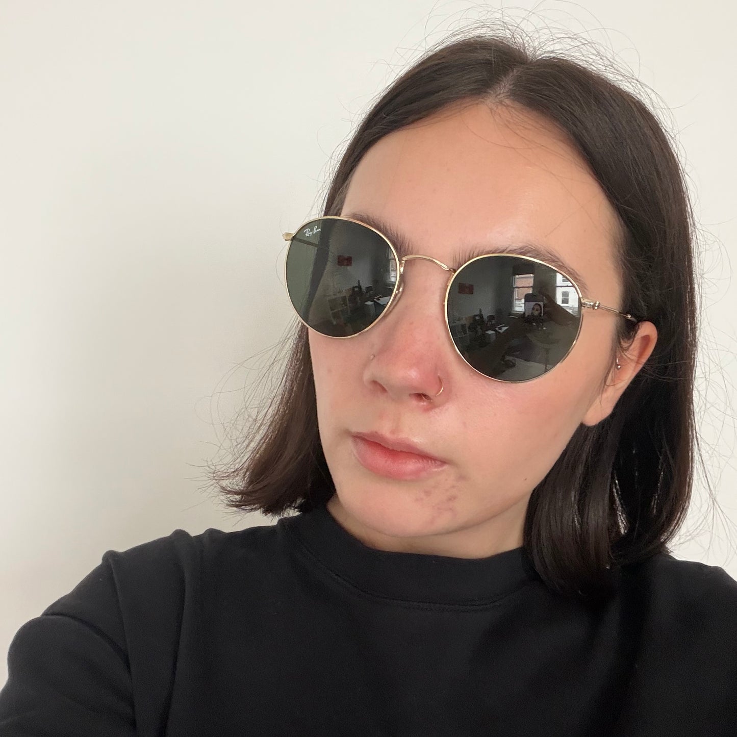 Ray-Ban Round Metal Sunglasses Gold/Green Lens