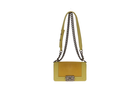 Chanel Yellow Leather and Stingray Small Boy Bag 2012