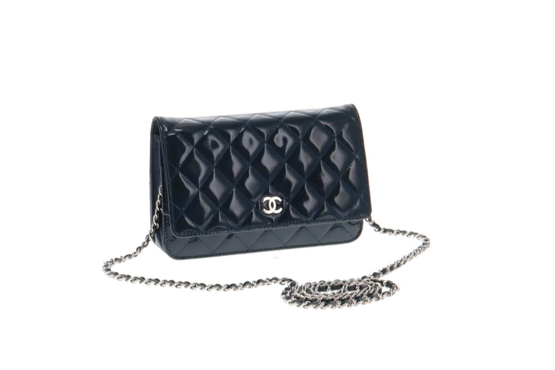 Chanel Patent Wallet On Chain Deep Green SH 14 Series