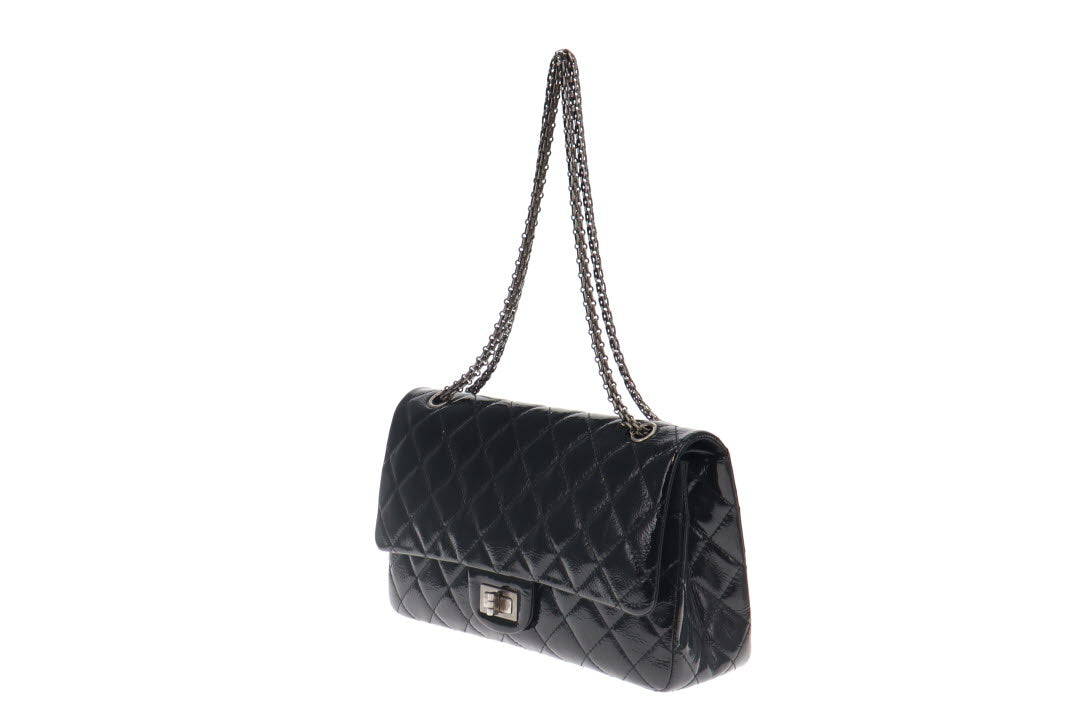 Chanel Black Patent 2.55 227 Reissue Double Flap 227 GMH 14 series (2011)