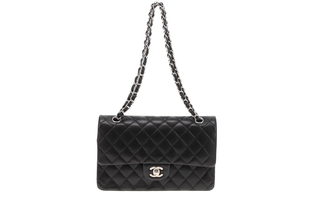Chanel classic flap bag silver deals