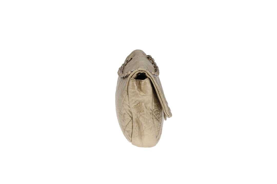 Chanel Crinkled Gold Leather Seasonal Single Flap Bag 2006/08