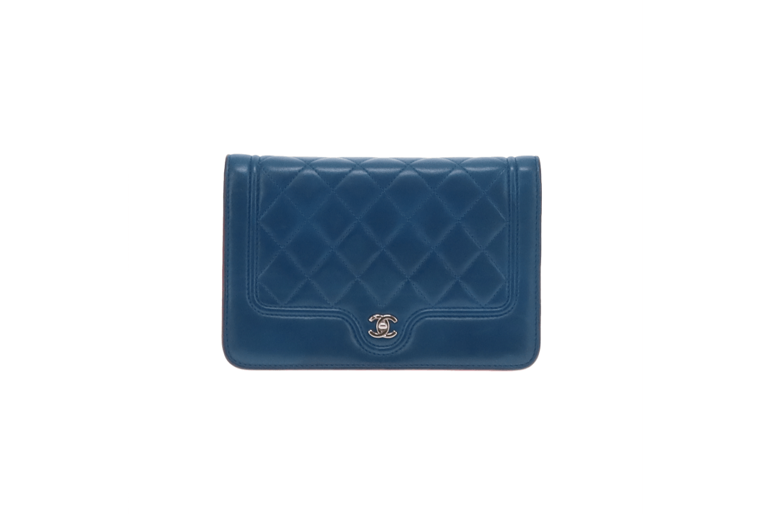 Chanel Navy CC Quilted Lambskin Wallet On Chain 2016/17