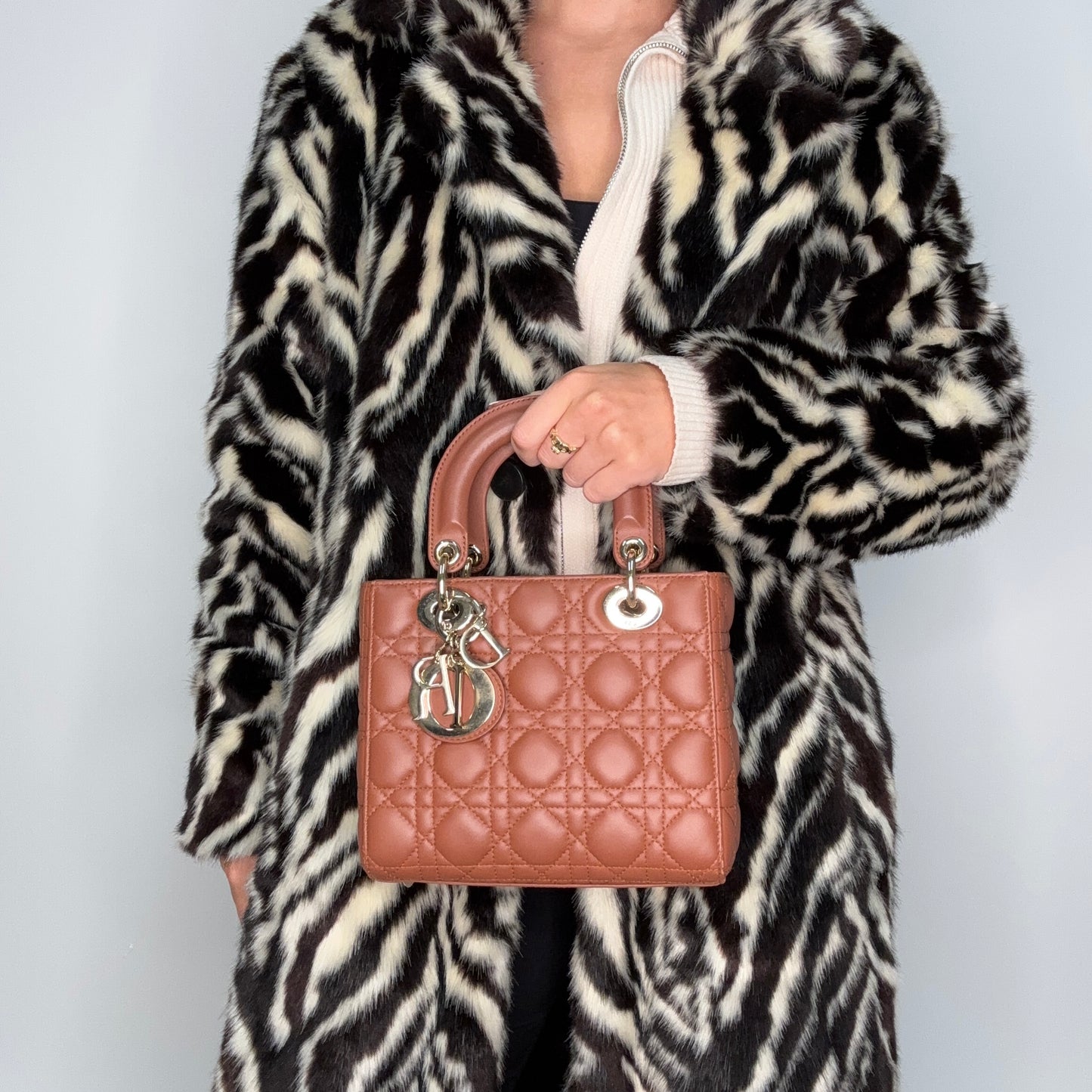 Dior Lady Dior Rust Cannage Lambskin Small MYABC