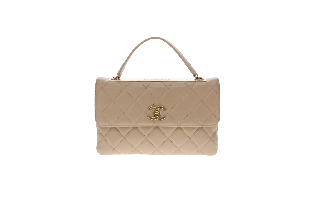 Chanel Beige Leather GHW Trendy Flap Shoulder Bag 2016/17