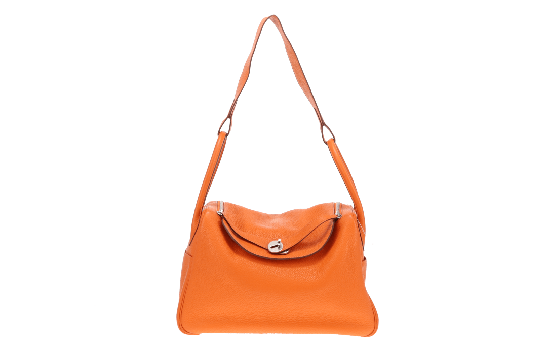 Hermes Orange Clemence and PHW Lindy 34 (O in a square) - 2011