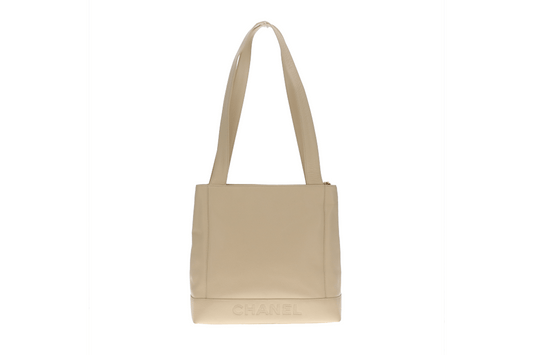 Chanel Vintage Light Beige Caviar Leather Tote 1997/99