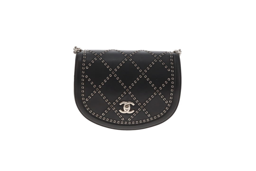 Chanel Coco Eyelets Flap Bag Black and SHW 2018