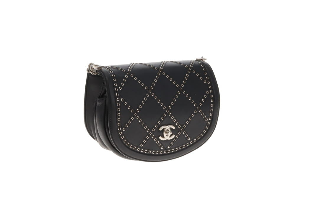 Chanel Coco Eyelets Flap Bag Black and SHW 2018