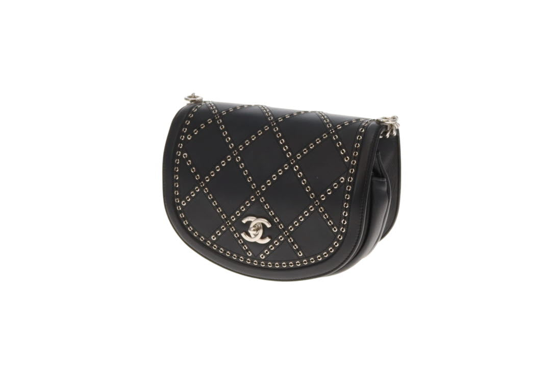 Chanel Coco Eyelets Flap Bag Black and SHW 2018