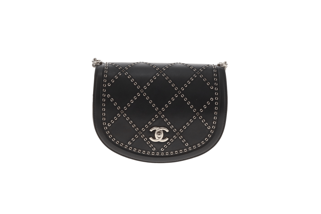 Chanel Coco Eyelets Flap Bag Black and SHW 2018