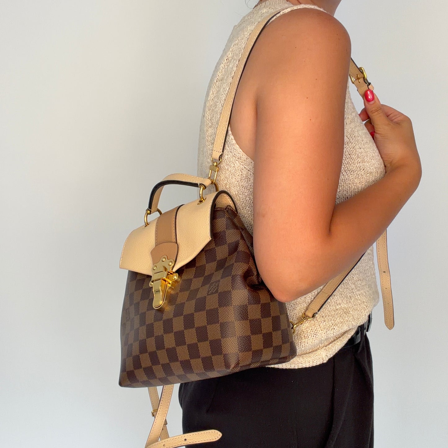 Louis Vuitton Clapton Backpack Damier Ebene and Cream SR0220 - 2020