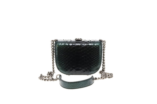 Chanel Python Dark Emerald Box Bag 2013 Rare Luxe Ligne