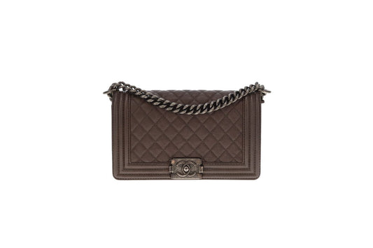 Chanel Medium Boy Bag Taupe 2103/14