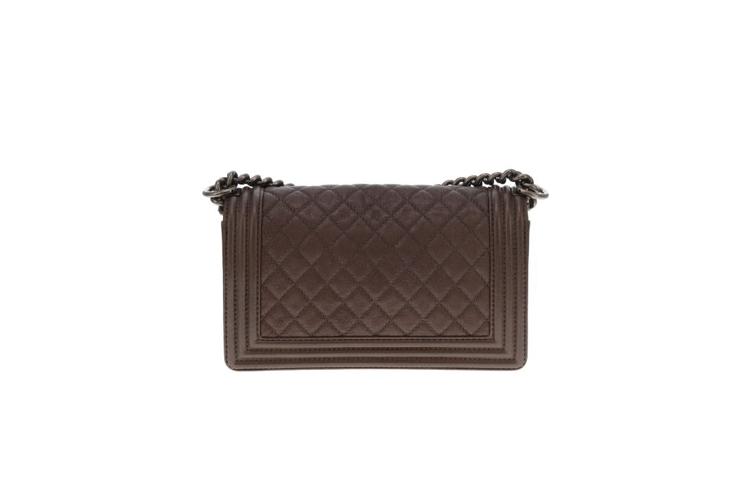 Chanel Medium Boy Bag Taupe 2103/14