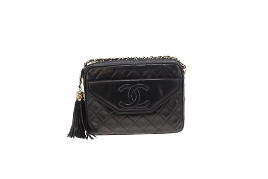 Chanel Front Pocket Camera Bag Black Lambskin 1989/91