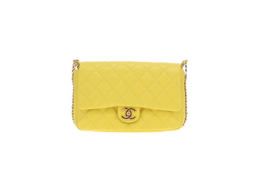 Chanel CC You Flap Bag Lime Caviar GHW (NFID)