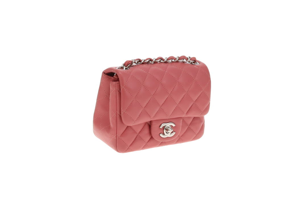 Chanel Mini Square Flap Pink Lambskin SHW 2019