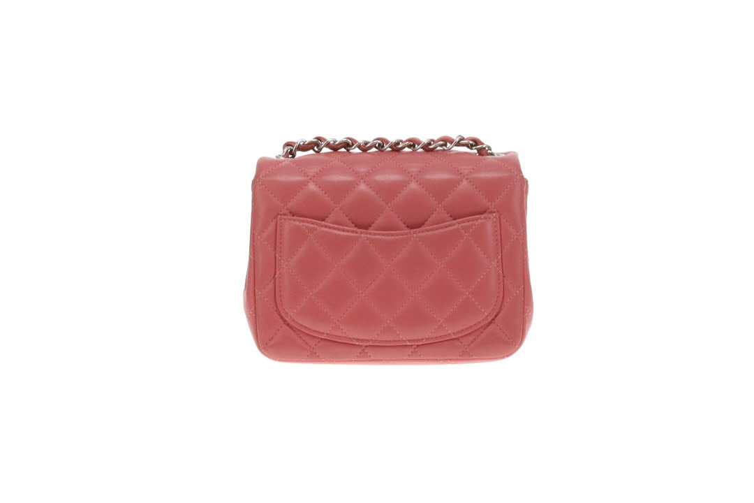 Chanel Mini Square Flap Pink Lambskin SHW 2019