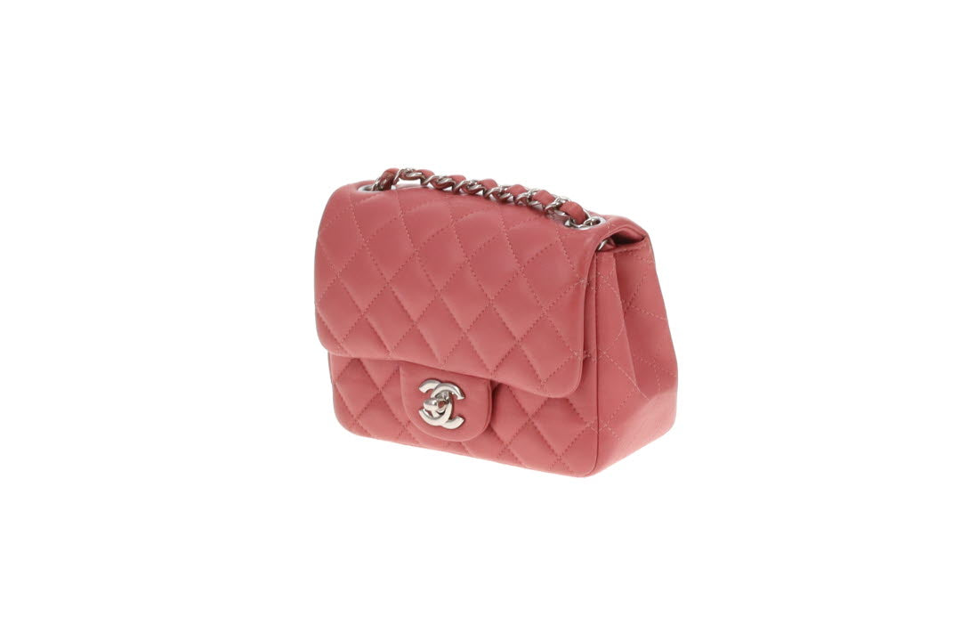 Chanel Mini Square Flap Pink Lambskin SHW 2019