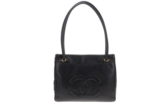 Chanel Coco Mark Shoulder Bag Vintage Black Caviar