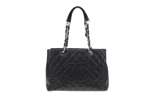 Chanel GST Grande Shopping Tote Black Caviar Leather Vintage NM