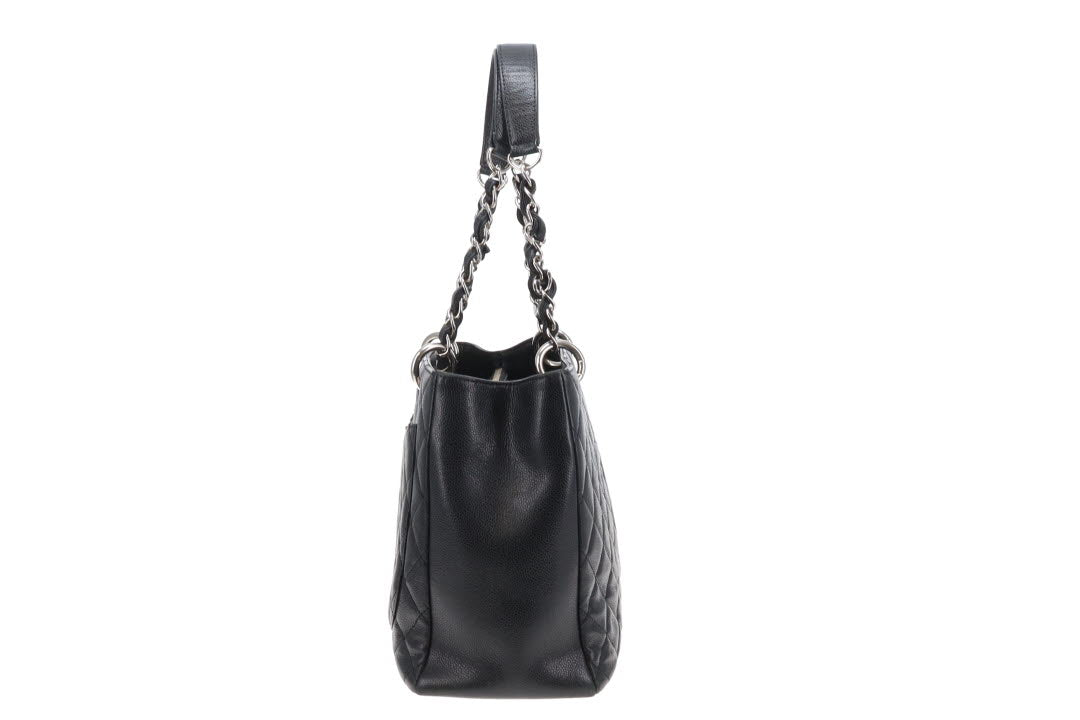 Chanel GST Grande Shopping Tote Black Caviar Leather Vintage NM