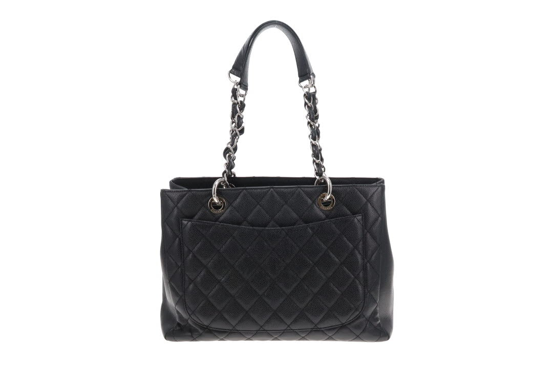 Chanel GST Grande Shopping Tote Black Caviar Leather Vintage NM