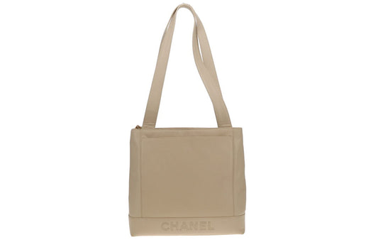 Chanel Vintage Tote Light Beige Caviar Leather 1997/99