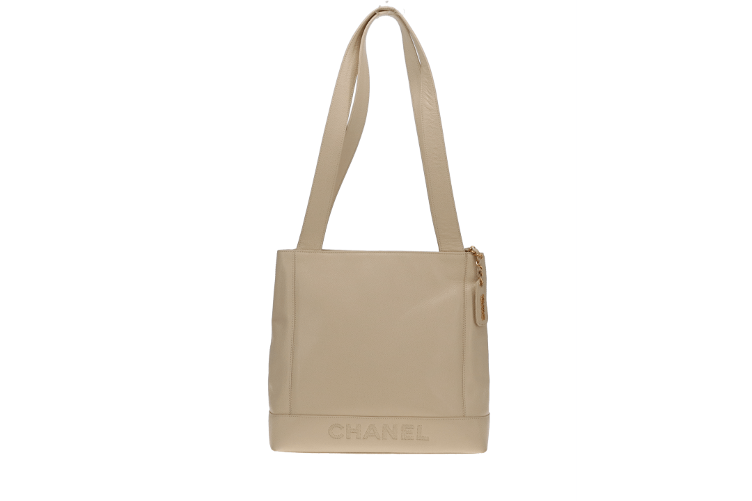 Chanel Vintage Tote Light Beige Caviar Leather 1997/99