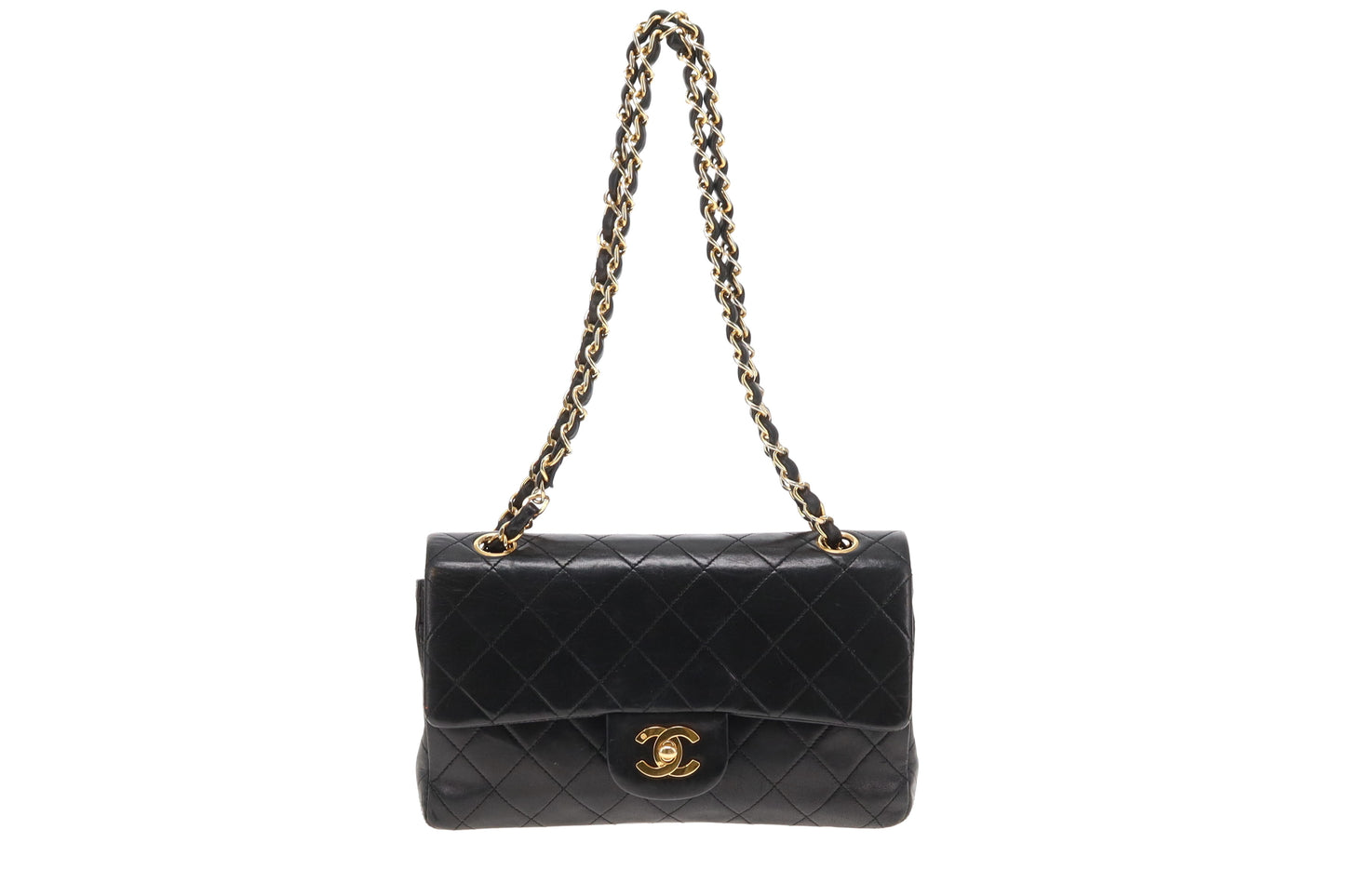 Chanel Vintage Black Lambskin Classic Flap 1989/91