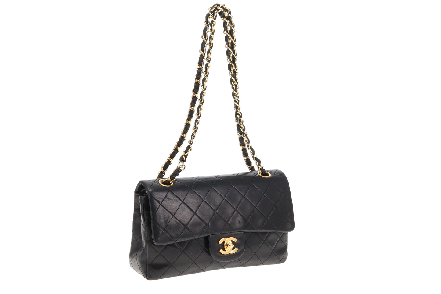 Chanel Vintage Black Lambskin Classic Flap 1989/91