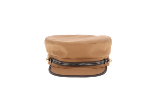 Hermes Giulietta Ex-Libris Cap Chai Cotton and Ebene Leather (size 57)