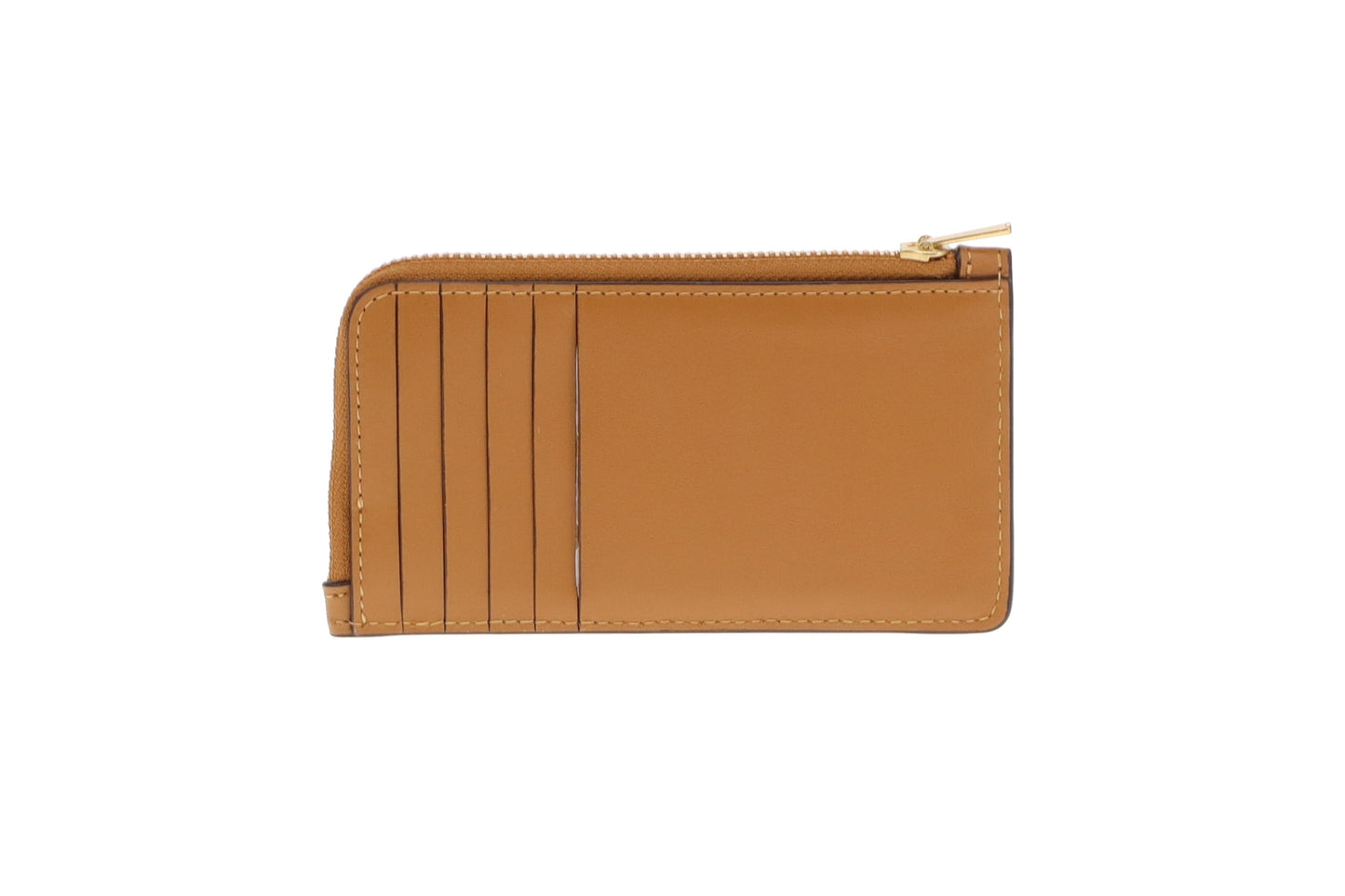 Coach New York Zip Card Case Honey Brown Leather