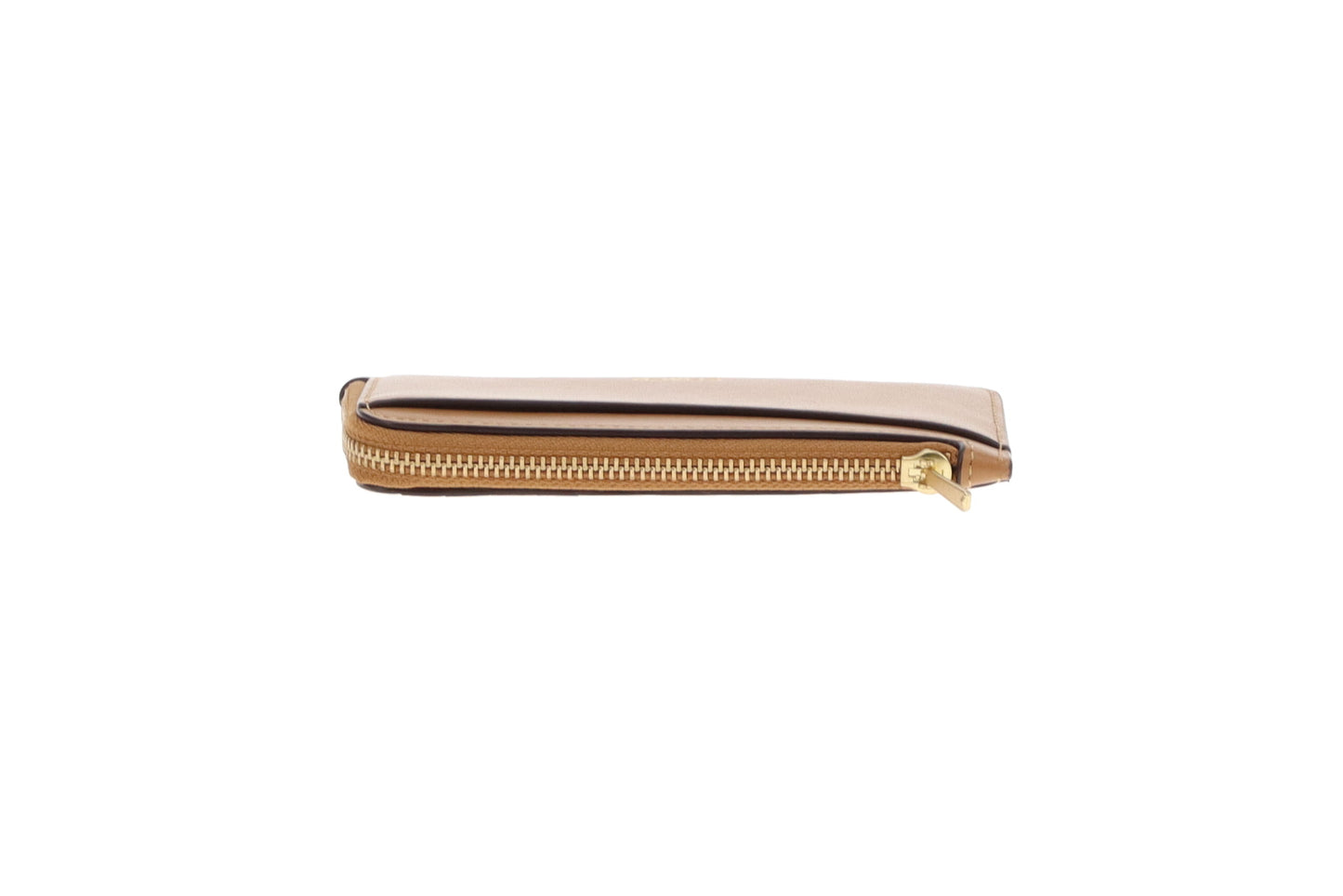 Coach New York Zip Card Case Honey Brown Leather
