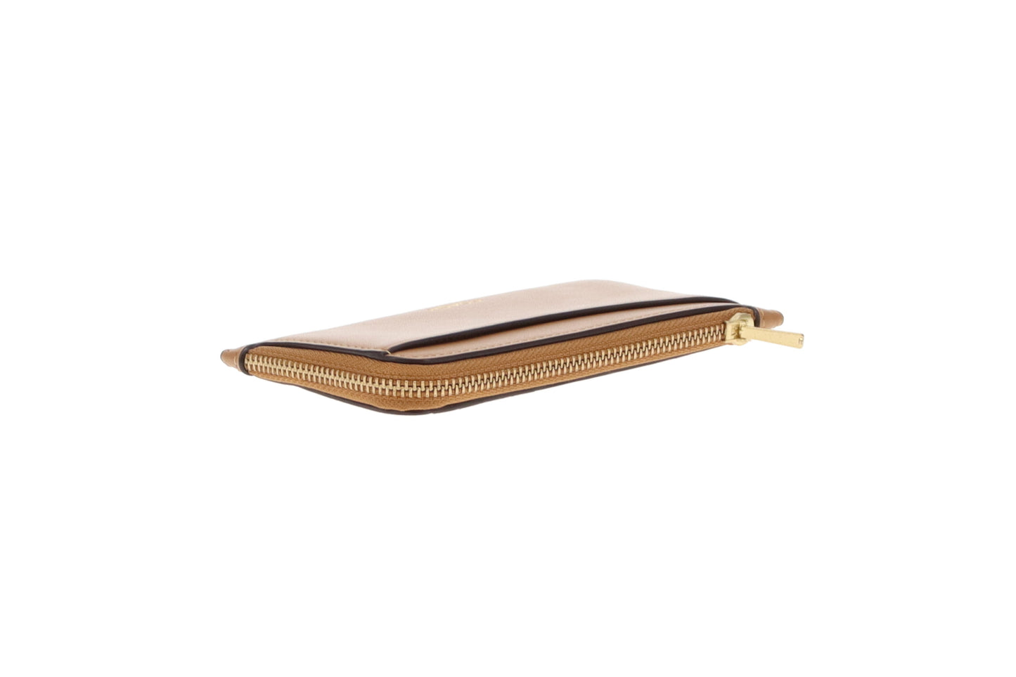 Coach New York Zip Card Case Honey Brown Leather