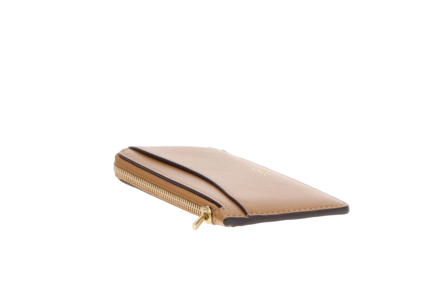 Coach New York Zip Card Case Honey Brown Leather