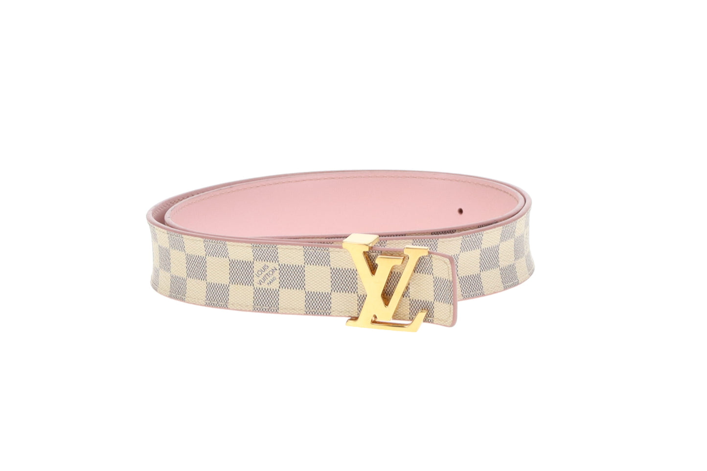 Louis Vuitton Initals 30mm Belt Damier Azur and Pink 80cm