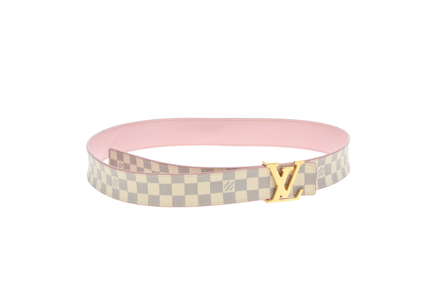 Louis Vuitton Initals 30mm Belt Damier Azur and Pink 80cm