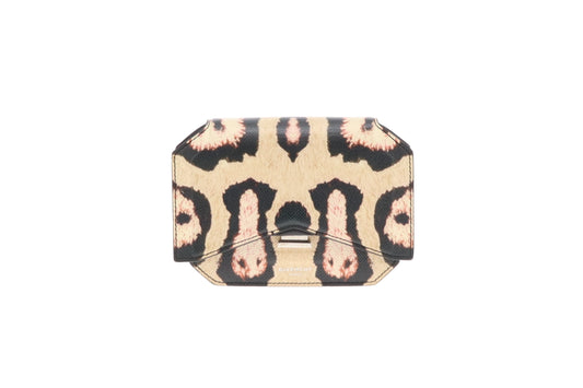 Givenchy Jaguar Print Grainy Calfskin Leather Bow Cut Wallet On Chain