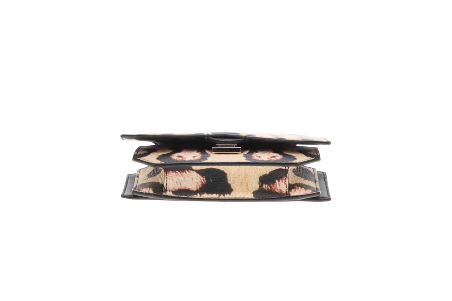 Givenchy Jaguar Print Grainy Calfskin Leather Bow Cut Wallet On Chain